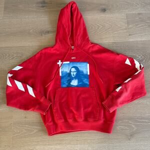 Off White Graphic Hoodie Mona Lisa Size M in Red White Blue